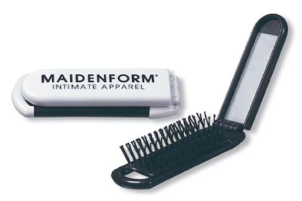 Pop Up Hair Brush with Mirror